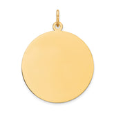 10K Gold Engravable Polished Disc Charm with Solid Design